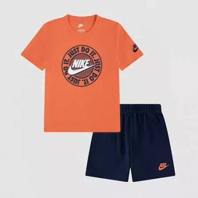 Nike Kids' Little Boys 2-pc. Short Set In Orange