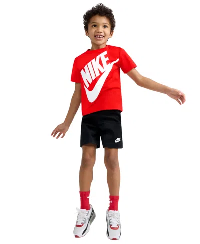 Nike Kids' Little Boys 2-piece Futura T-shirt And Shorts Set In Red