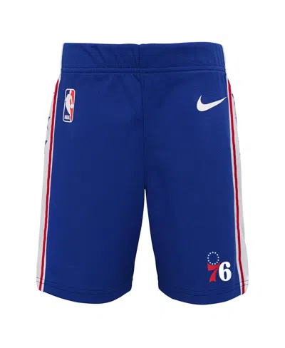 Nike Kids' Little Boys And Girls  Royal Philadelphia 76ers Icon Replica Shorts