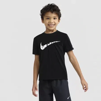 Nike Kids' Little Boys Crew Neck Short Sleeve Regular Fit Graphic T-shirt In Black