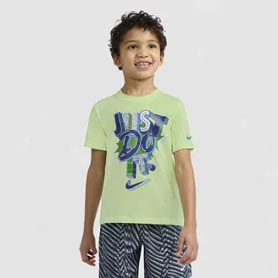 Nike Kids' Little Boys Crew Neck Short Sleeve Regular Fit Graphic T-shirt In Green