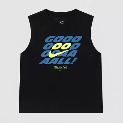 Nike Kids' Little Boys Crew Neck Sleeveless Active Tank Top In Black