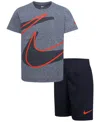 Nike Little Boys Dri-fit Dropset 2-piece T-shirt And Shorts Set In Black