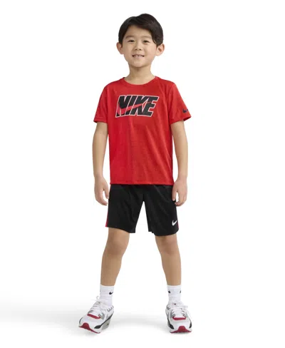 Nike Kids' Little Boys Dri-fit Dropset T-shirt & Shorts Set In Multi