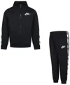 Nike Little Boys Dri-fit Full-zip With Logo Taping Trim Jacket & Pants, 2-piece Set In Black