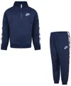 Nike Little Boys Dri-fit Full-zip With Logo Taping Trim Jacket & Pants, 2-piece Set In Midnight Navy