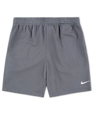 Nike Kids' Little Boys Dri-fit Logo Mesh Pull-on Shorts In Gray