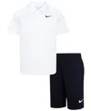 NIKE LITTLE BOYS DRI-FIT POLO T-SHIRT AND SHORTS, 2-PIECE SET