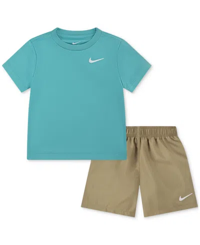Nike Kids' Little Boys Dri-fit T-shirt & Woven Shorts, 2 Piece Set