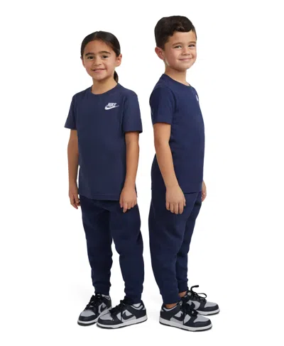 Nike Kids' Little Boys Embroidered Futura T-shirt In Midnight Navy