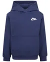 Nike Kids' Little Boys Fleece Pullover Hoodie In Midnight Blue