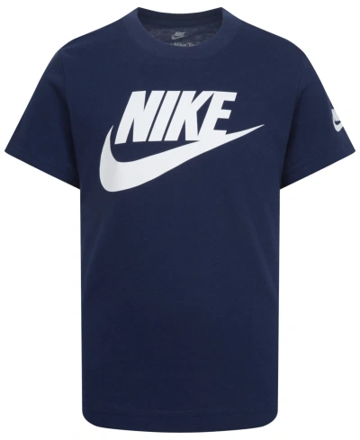 Nike Kids' Little Boys Futura Evergreen Short Sleeves T-shirt In Midnight Navy