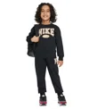 Nike Little Boys Gameday Essentials 2-piece Crewneck Sweatshirt And Pants Set In Black