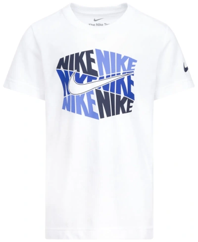 Nike Kids' Little Boys Hexagon Block Short Sleeves T-shirt In White