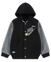 Nike Little Boys Hooded Varsity Jacket In Black