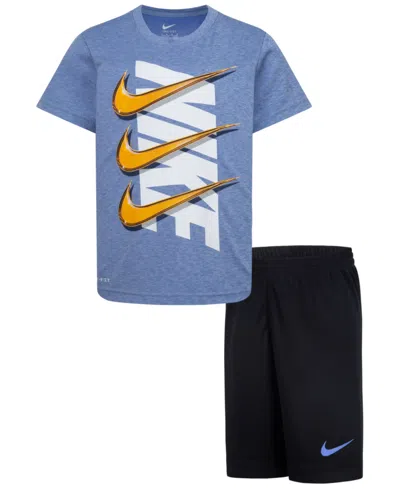 Nike Kids' Little Boys Icon T-shirt And Shorts Set In  Polar