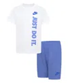 NIKE LITTLE BOYS JUST DO IT T-SHIRT AND SHORTS, 2 PIECE SET