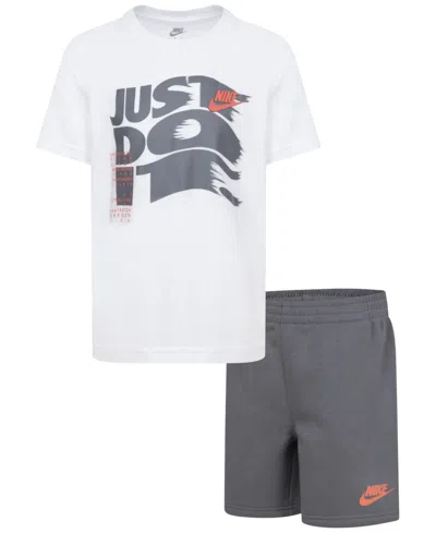 Nike Kids' Sportswear Toddler Boys "on The Move" T-shirt & Shorts Set In Smoke Grey