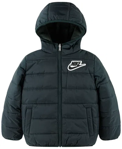 Nike Kids' Little Boys Reversible Faux-sherpa Jacket In Brown