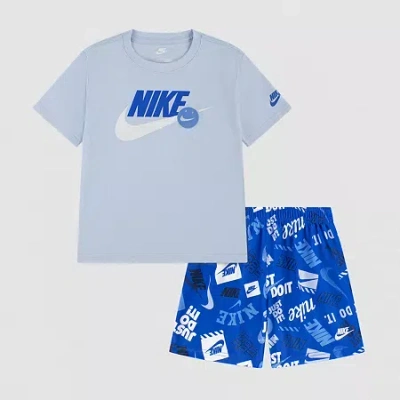 Nike Kids' Little Boys Short Set In Blue