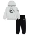 Nike Little Boys Sportswear P.e. French Terry Pullover & Pants, 2 Piece Set In Black