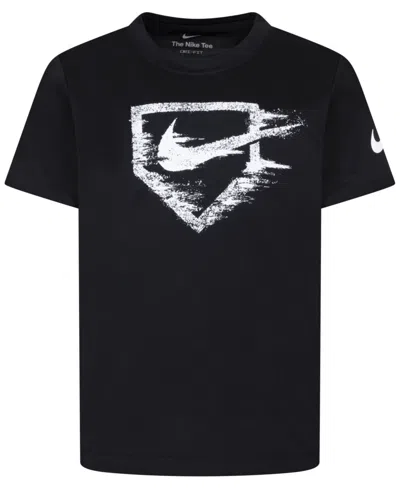 Nike Kids' Little Boys Swoosh Basketball Dri-fit T-shirt In Black
