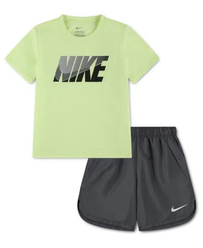 Nike Kids' Little Boys T-shirt And Woven Shorts, 2 Piece Set In Multi