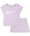Nike Little Girls 2-pc. Dri-fit Logo Tee & Scooter Set