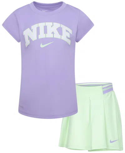 Nike Kids' Little Girls 2-pc. Prep In Your Step Skort & Top Set In Eevapor G