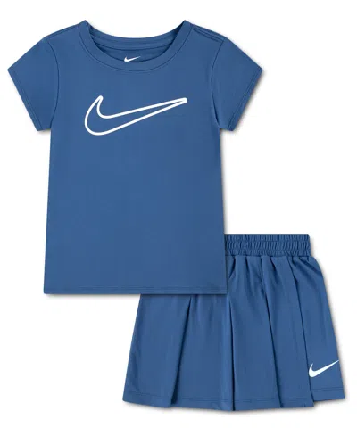 Nike Kids' Little Girls 2-piece All Day Play Skort Set In Blue