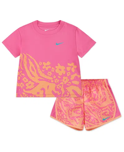 NIKE LITTLE GIRLS 2-PIECE WILD FLOWER TEMPO SET