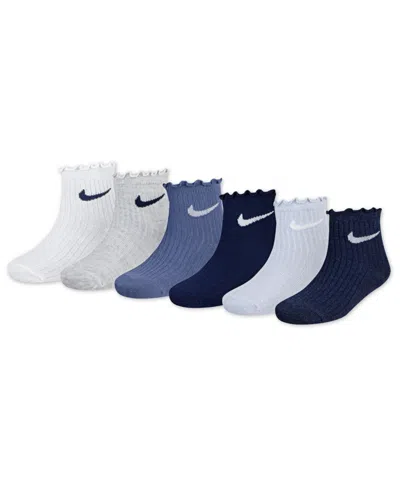 Nike Kids' Little Girls 6-pack Lettuce Ankle Socks In Multi