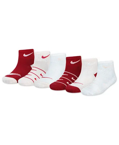 Nike Kids' Little Girls Ankle Socks, 6 Pack In Red