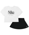 Nike Little Girls Dri-fit Wild Flower T-shirt & Scooter, 2 Piece Set