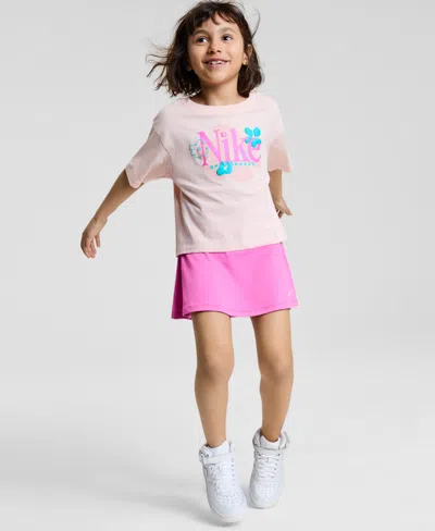 Nike Kids' Little Girls Dri-fit Wild Flower T-shirt & Scooter, 2 Piece Set