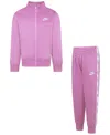 Nike Little Girls Logo-taping Jacket & Pants, 2 Piece Set In Magic Flamingo
