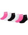 Nike Little Girls Metallic Swoosh Logo Quarter Socks, Pack Of 6 In Pink Pow