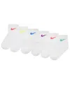 Nike Kids' Metallic 6-pack Swoosh Quarter Socks In White