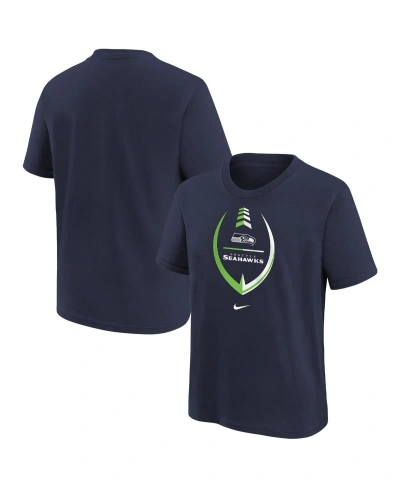 Nike Kids' Little Girls  College Navy Seattle Seahawks Icon T-shirt