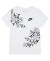 Nike Little Girls Printed Club Ringlet T-shirt In White
