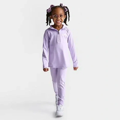 Nike Kids'  Little Girls' Quarter-zip Jacket And Leggings Set In Lilac Bloom