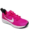 Nike Little Girls Star Runner 4 Casual Sneakers From Finish Line In Pink,white