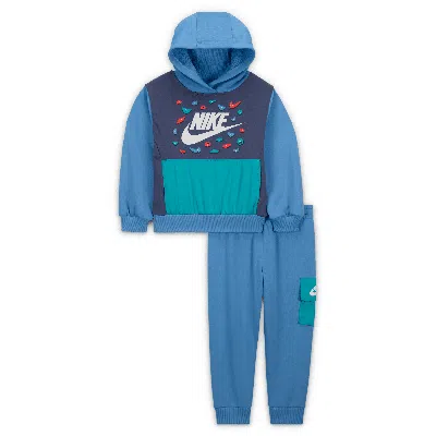 Nike Little Kids' 2-piece Keep Climbing French Terry Pullover Hoodie Set In Blue