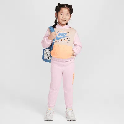 Nike Little Kids' 2-piece Keep Climbing French Terry Pullover Hoodie Set In Pink