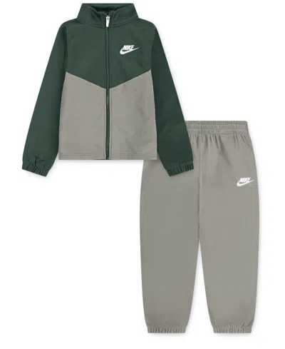 Nike Little Kids 2-piece Sportswear Lifestyle Essentials Jacket And Pant Set In Green