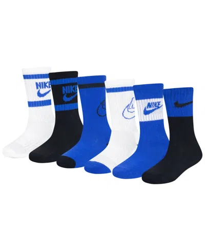 Nike Little Kids 6-pack Retro Crew Socks In Game Royal