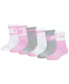 Nike Little Kids 6-pack Retro Crew Socks In Pink Rise