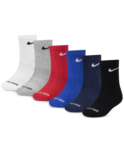 Nike Little Kids 6-pk. Performance Crew Socks In Black