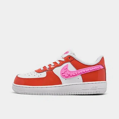 Nike Little Kids' Air Force 1 Lv8 Casual Shoes In Picante Red/pink Spell/white