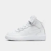 Nike Force 1 Mid Easyon Little Kids' Shoes In White/white/white